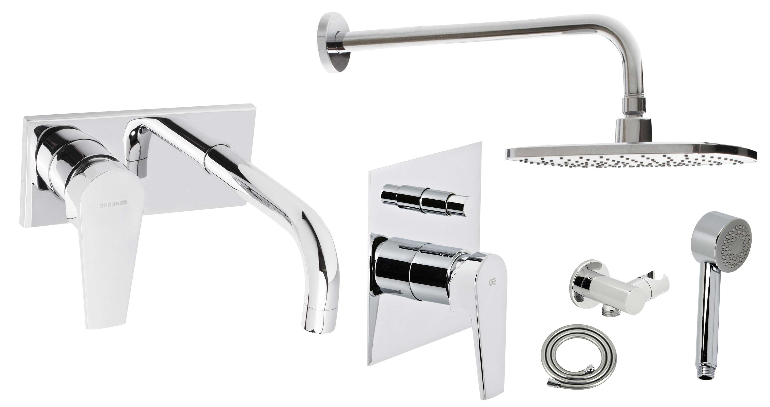 Набор смесителей для ванны и умывальника Genebre 03 Klip-inside Plus (03Klip-inside plus) 2-13279 Набор смесителей для ванны и умывальника Genebre 03 Klip-inside Plus (03Klip-inside plus) 2-13279